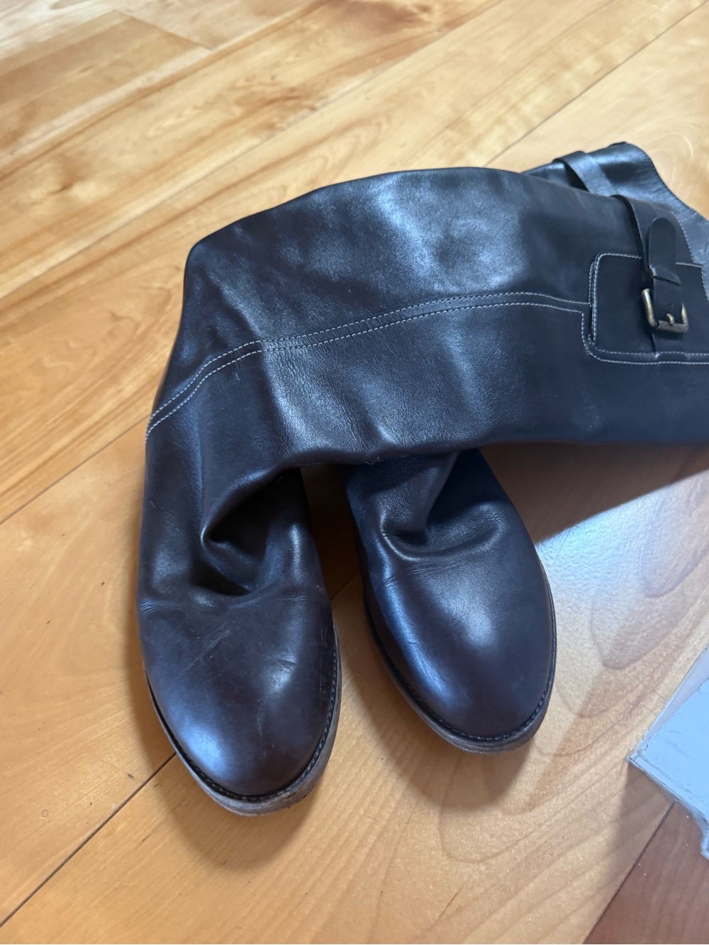 Chloe Dark Brown Leather Knee-High Heeled Boots